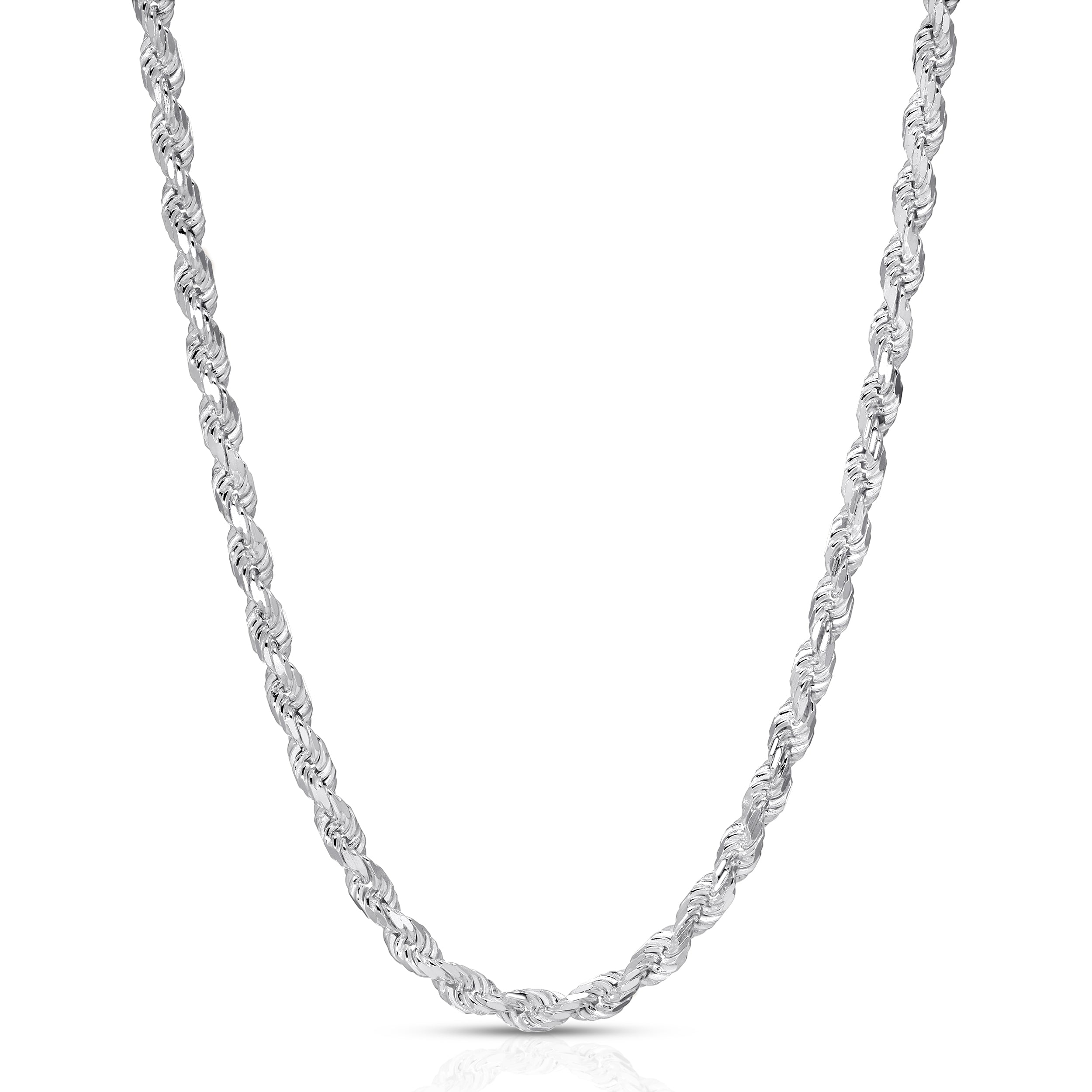 Handmade 3.5mm Rope Chain Silver Diamond Cut – LZJ
