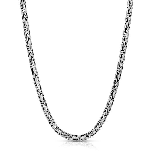 3.5mm Oxidized Byzantine Sterling Silver Chain