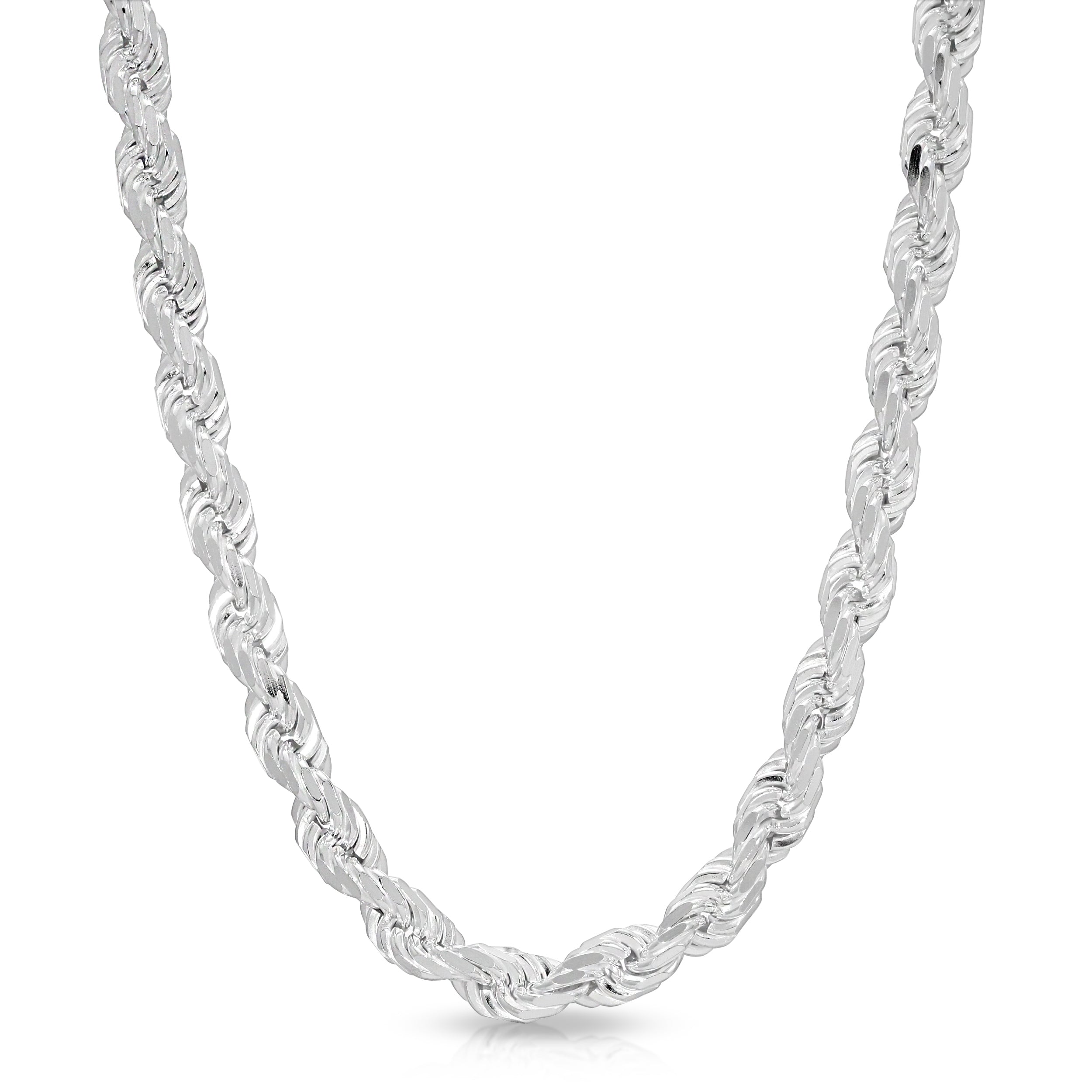 9mm Rope Chain Sterling Silver Diamond Cut Luke Zion Jewelry – LZJ