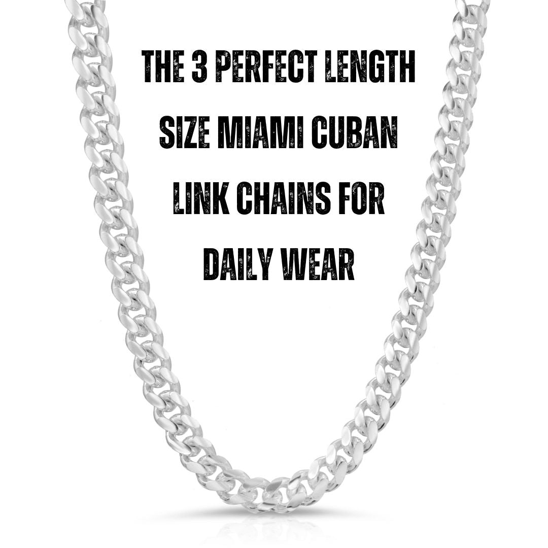 The 3 Perfect Length Size Miami Cuban Link Chains for Daily Wear