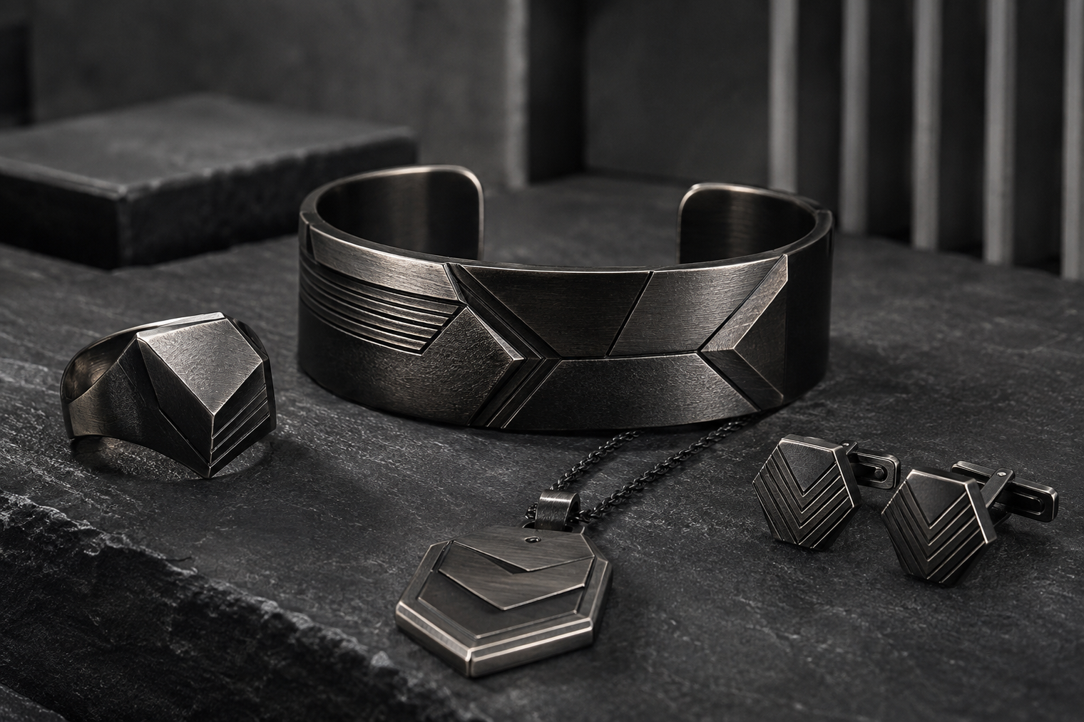 Why Are Angular Patterns Considered Masculine in Jewelry Design?