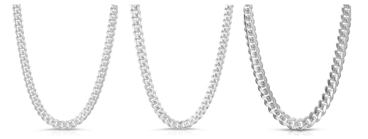 photo - cuban chain thickness and size guide