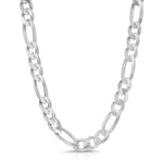 13mm Figaro Sterling Silver Chain