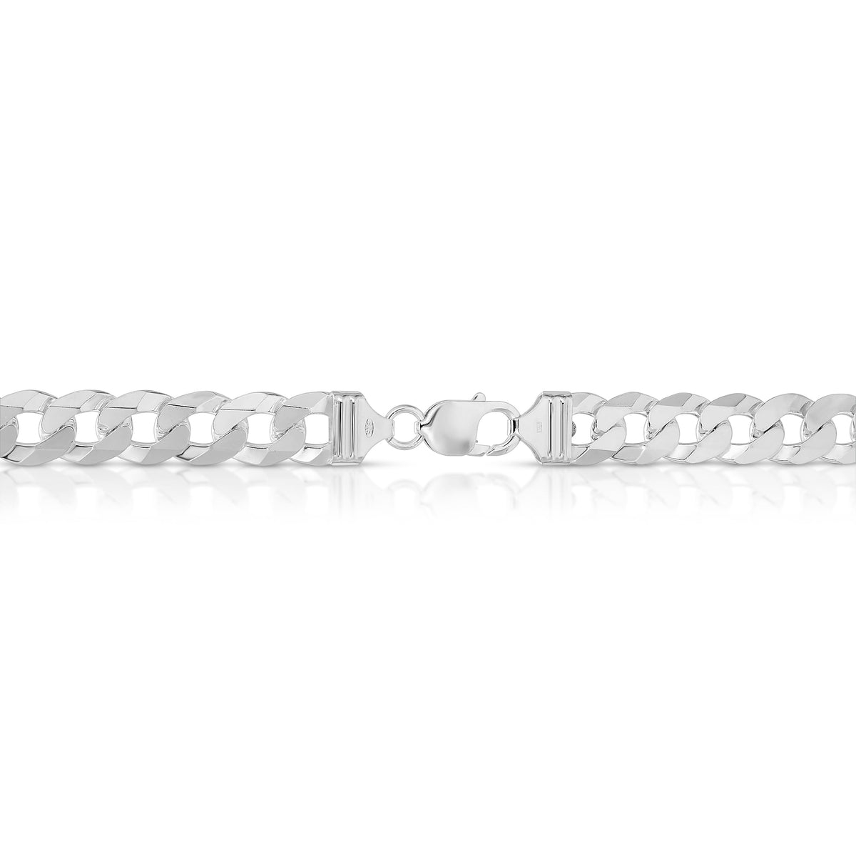 14mm Flat Curb Chain Sterling Silver Luke Zion Jewelry