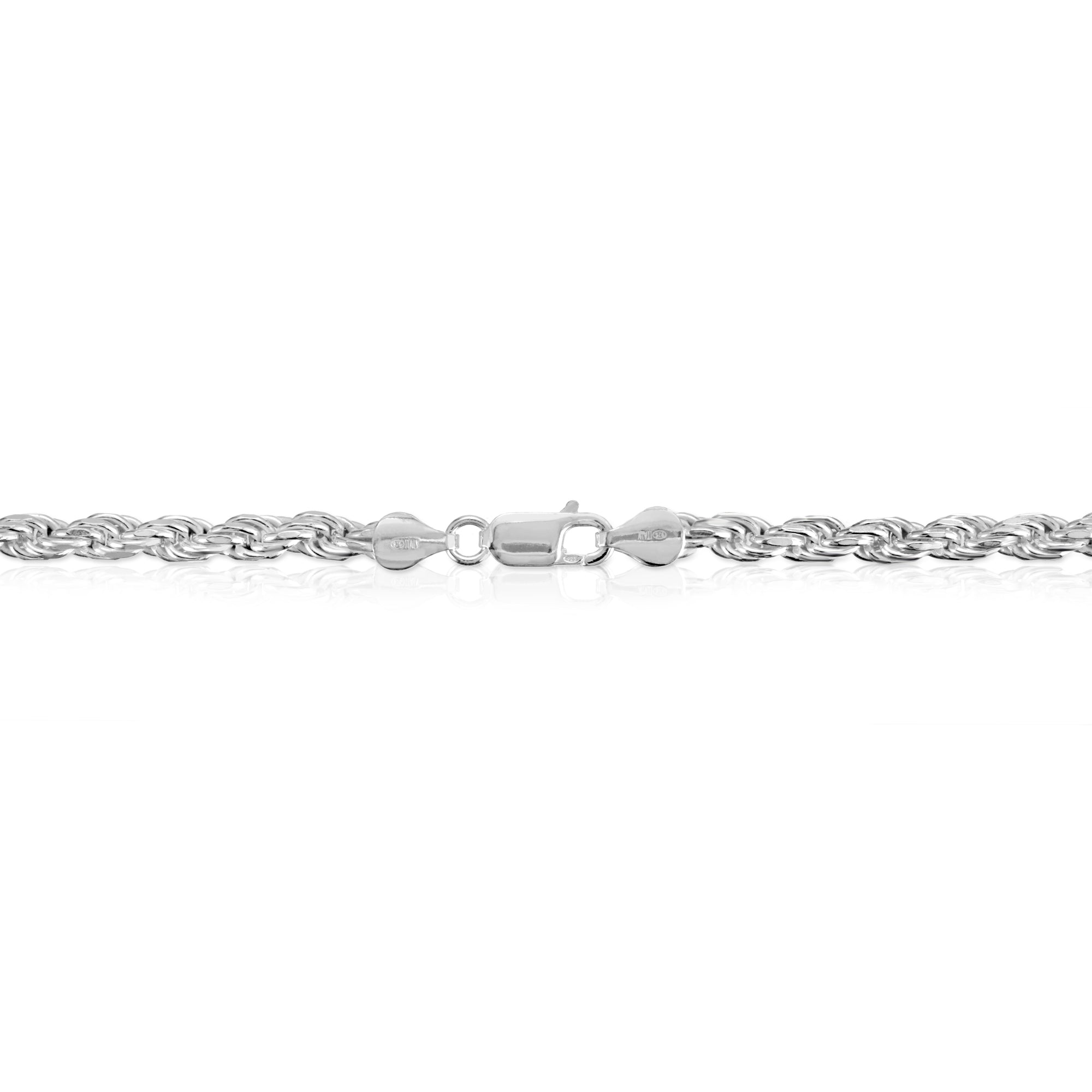 4.5mm Rope Chain Clasp Sterling Silver