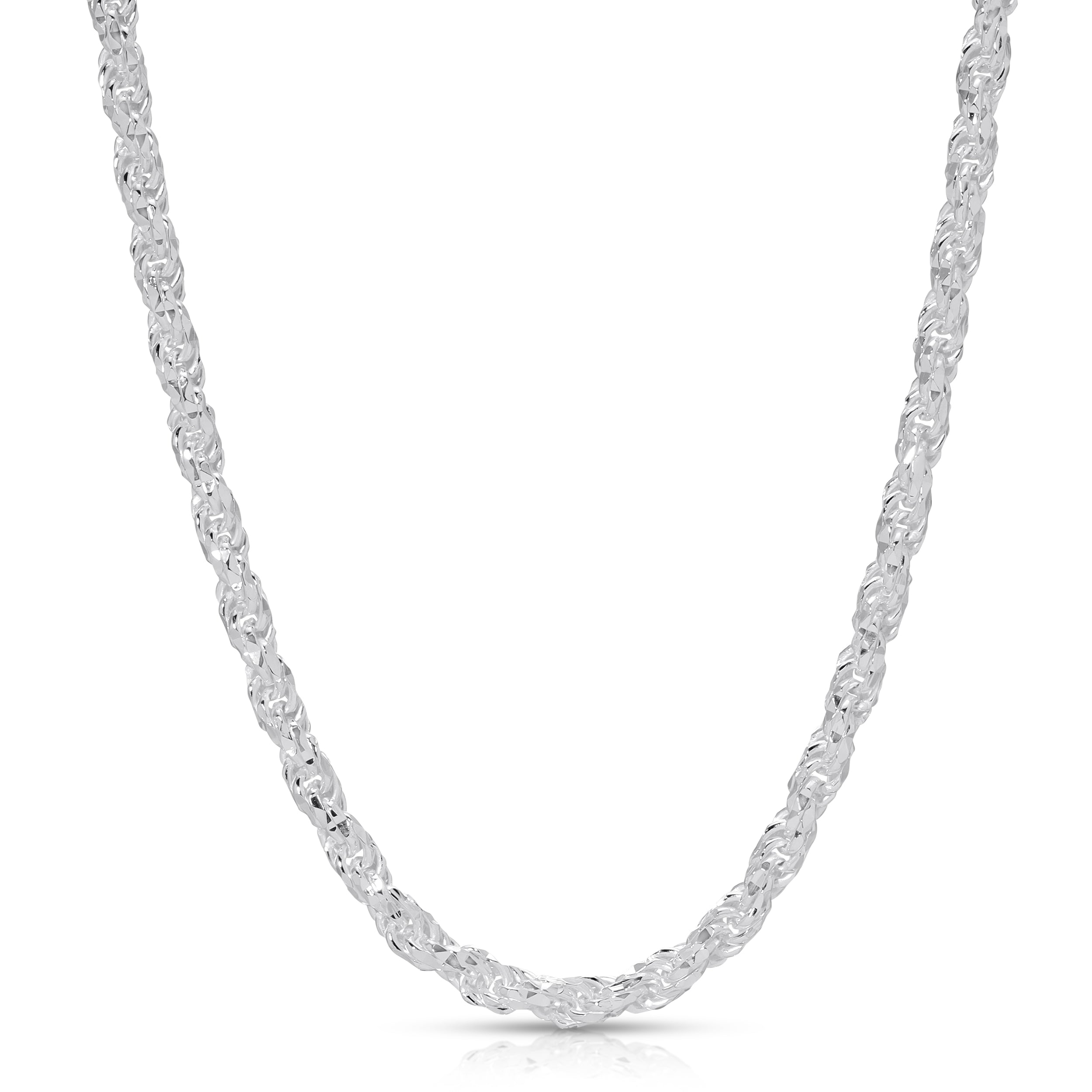 4mm Prism Cut Rope Chain sterling silver