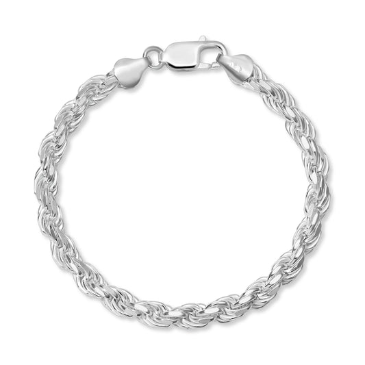5.5mm Rope Bracelet Sterling Silver 925