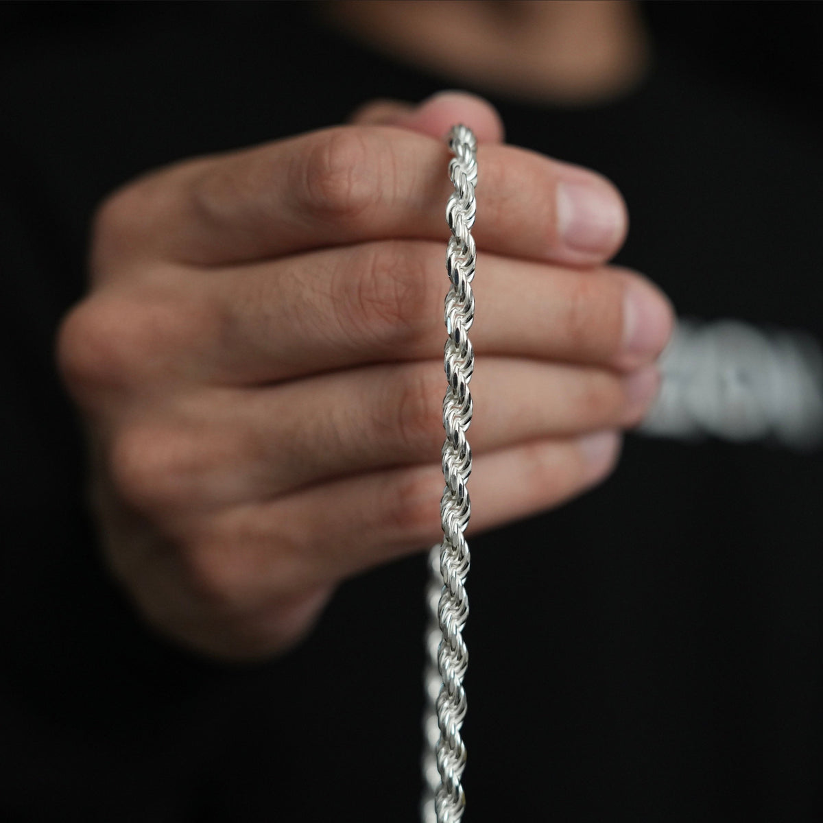 4.5mm Rope Chain Sterling Silver Diamond Cut - Luke Zion Jewelry – LZJ