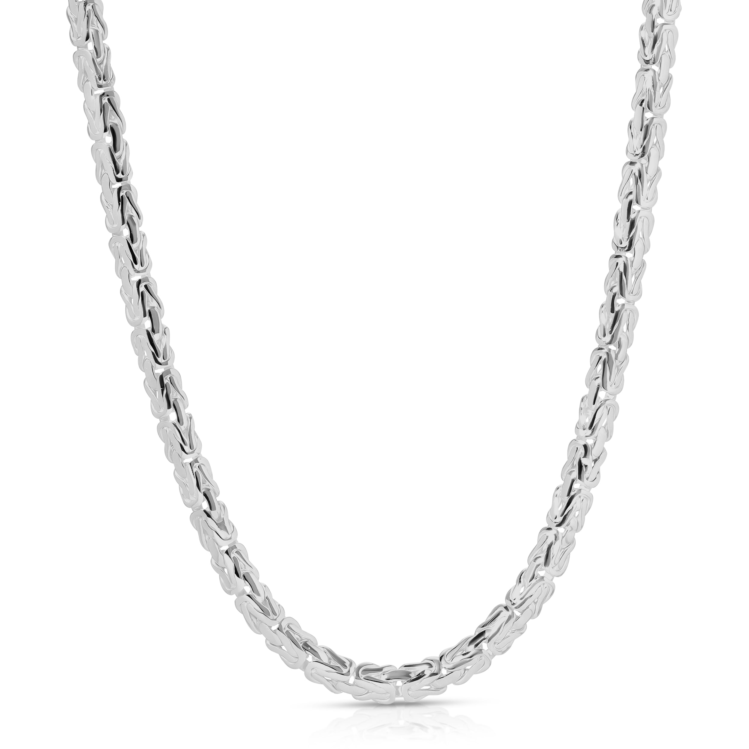 5mm Oval Byzantine Chain sterling silver 925