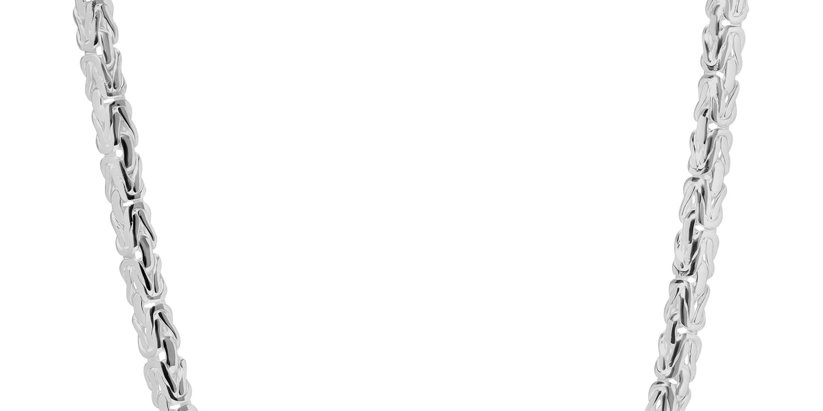 5mm Oval Byzantine Chain Sterling Silver Luke Zion Jewelry LZJ