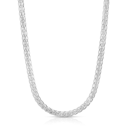 6mm Flat Wheat Chain Silver