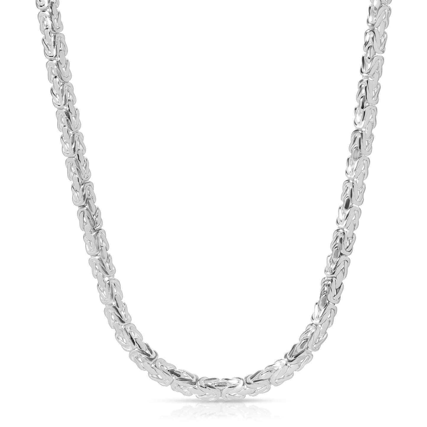 6mm Oval Byzantine Sterling Silver Chain