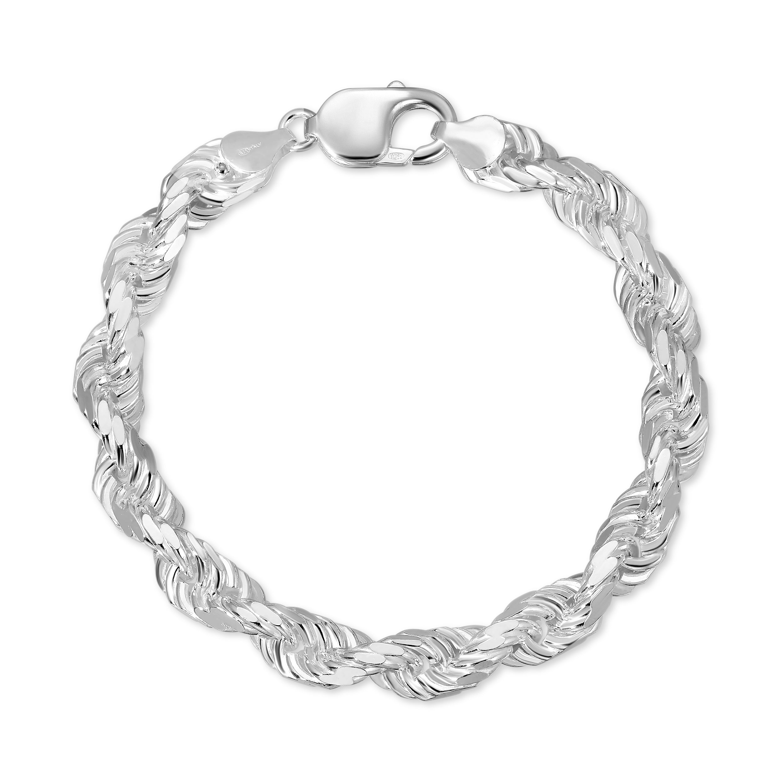 8mm Solid Sterling Silver Rope Bracelet for Men | Made in Italy – LZJ