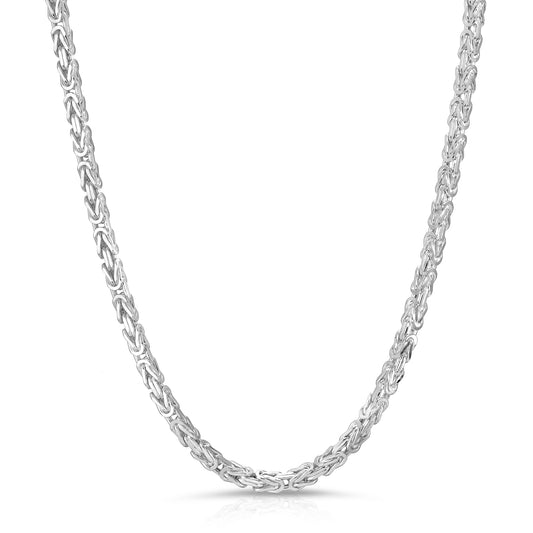 4mm Byzantine Sterling Silver Chain