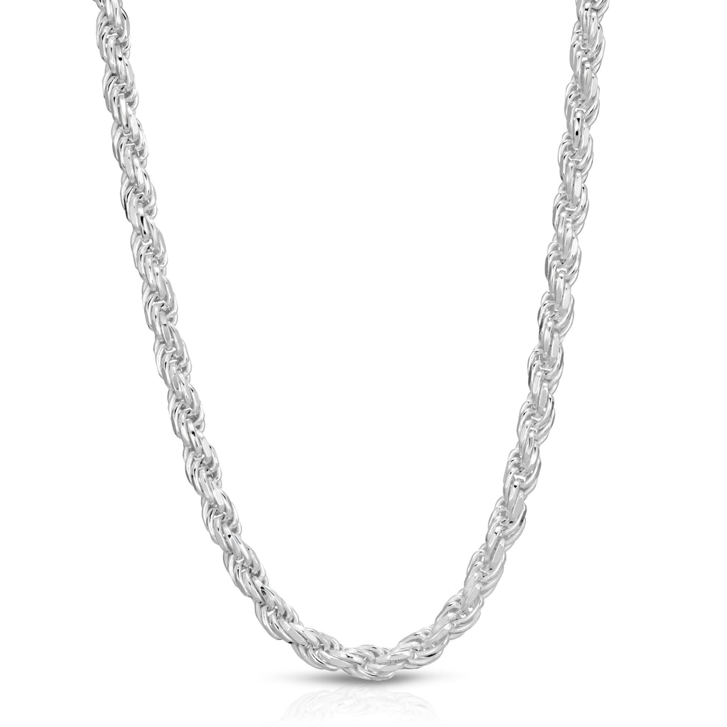 7mm Rope Chain Sterling Silver Diamond Cut - Luke Zion Jewelry – LZJ