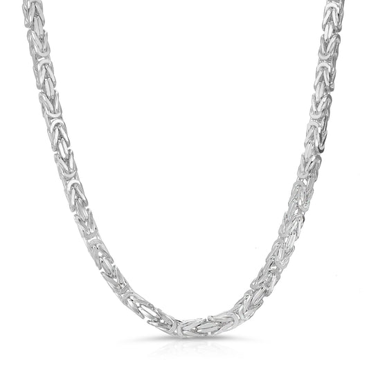 8mm Byzantine Sterling Silver Chain