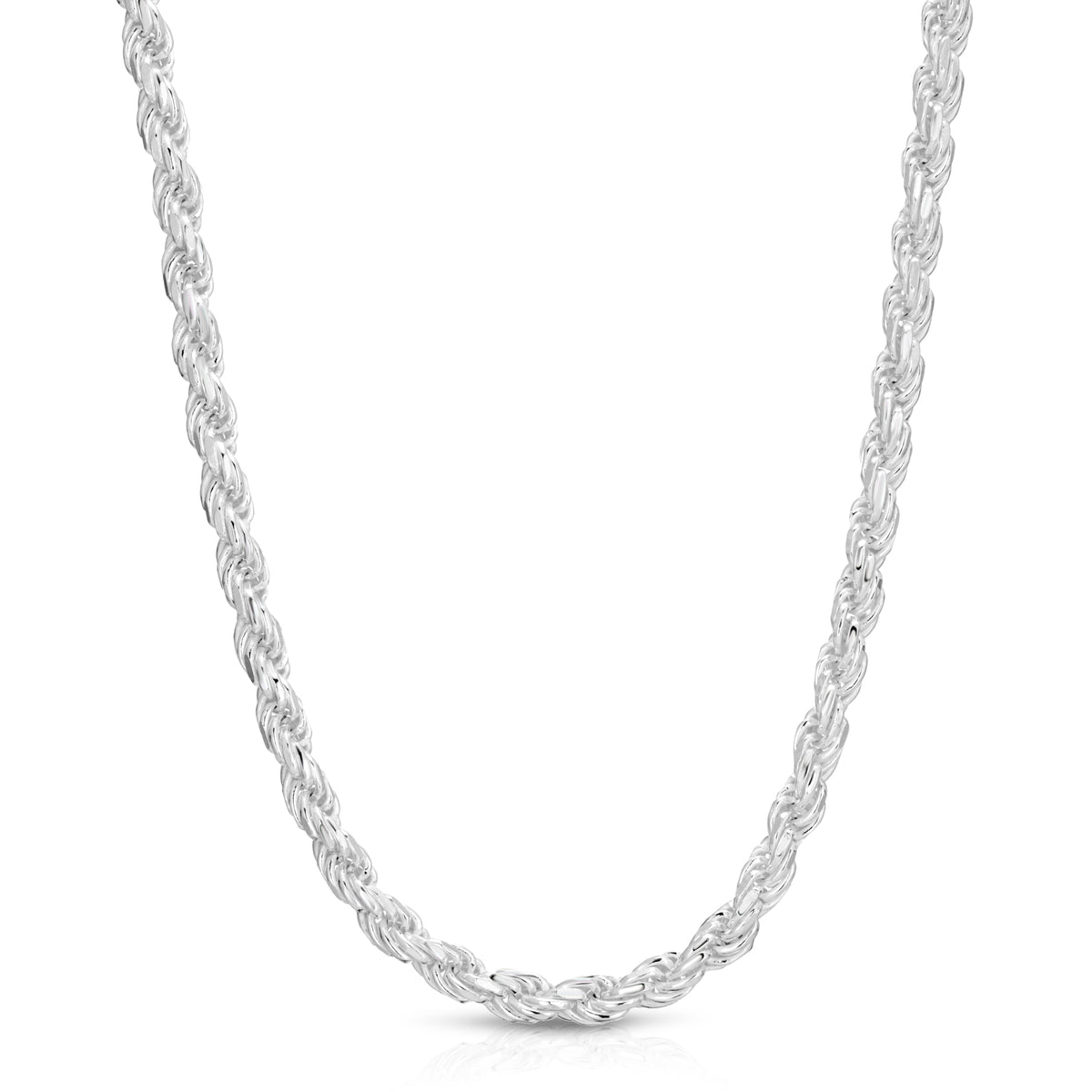 7mm Rope Chain Sterling Silver Diamond Cut - Luke Zion Jewelry