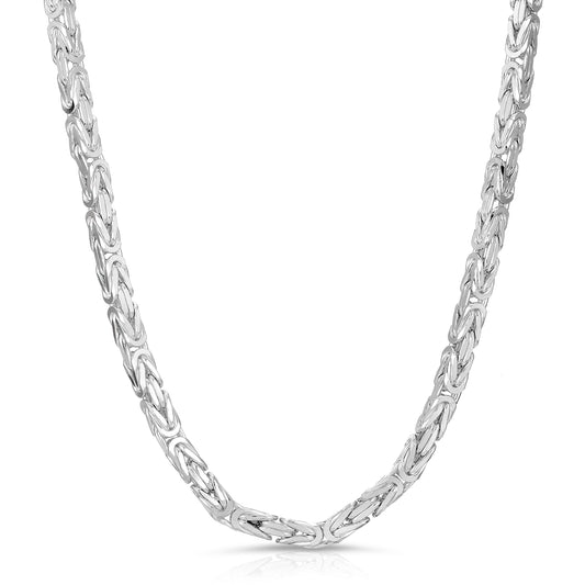 6mm Byzantine Sterling Silver Chain