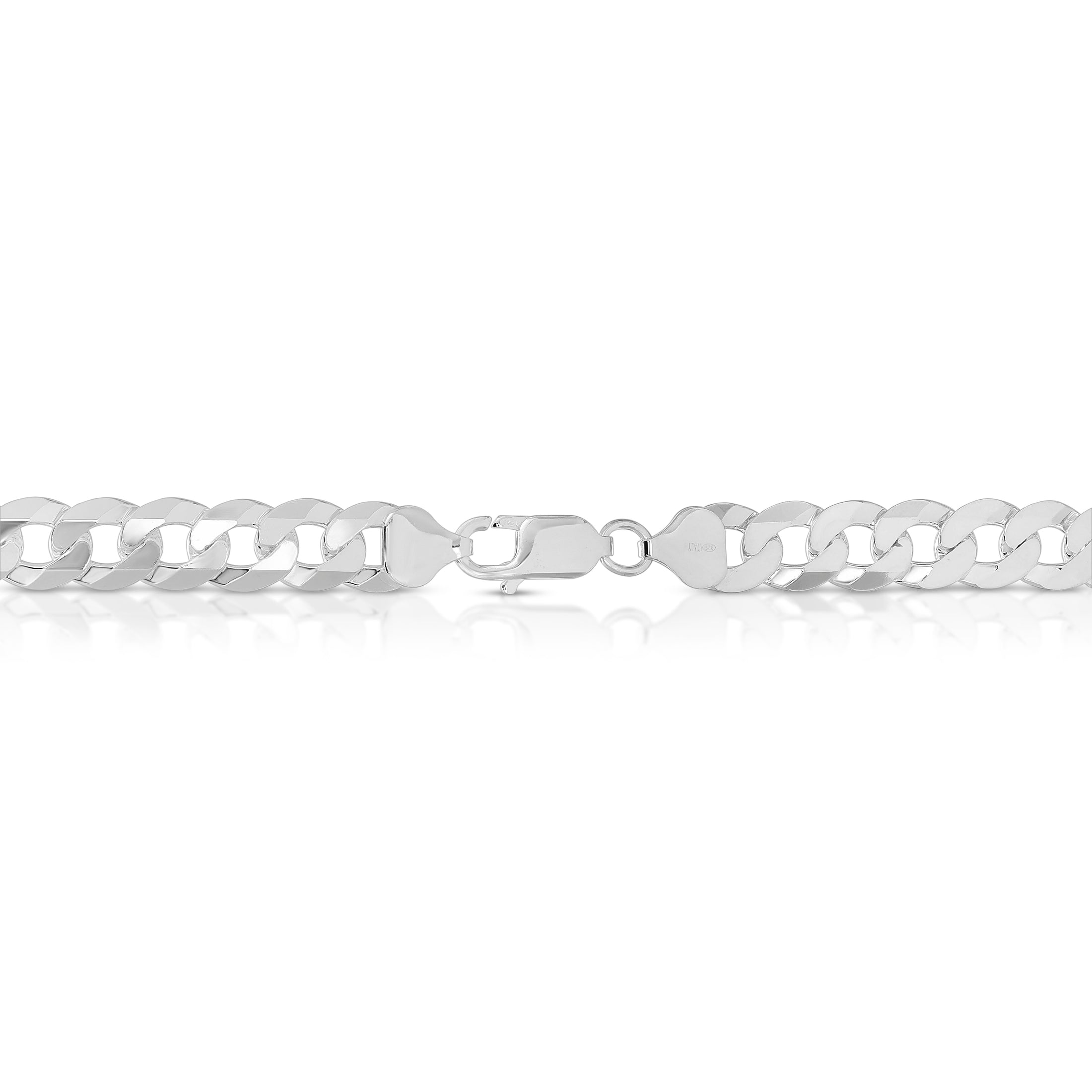 Silver Flat curb lobster clasp chain