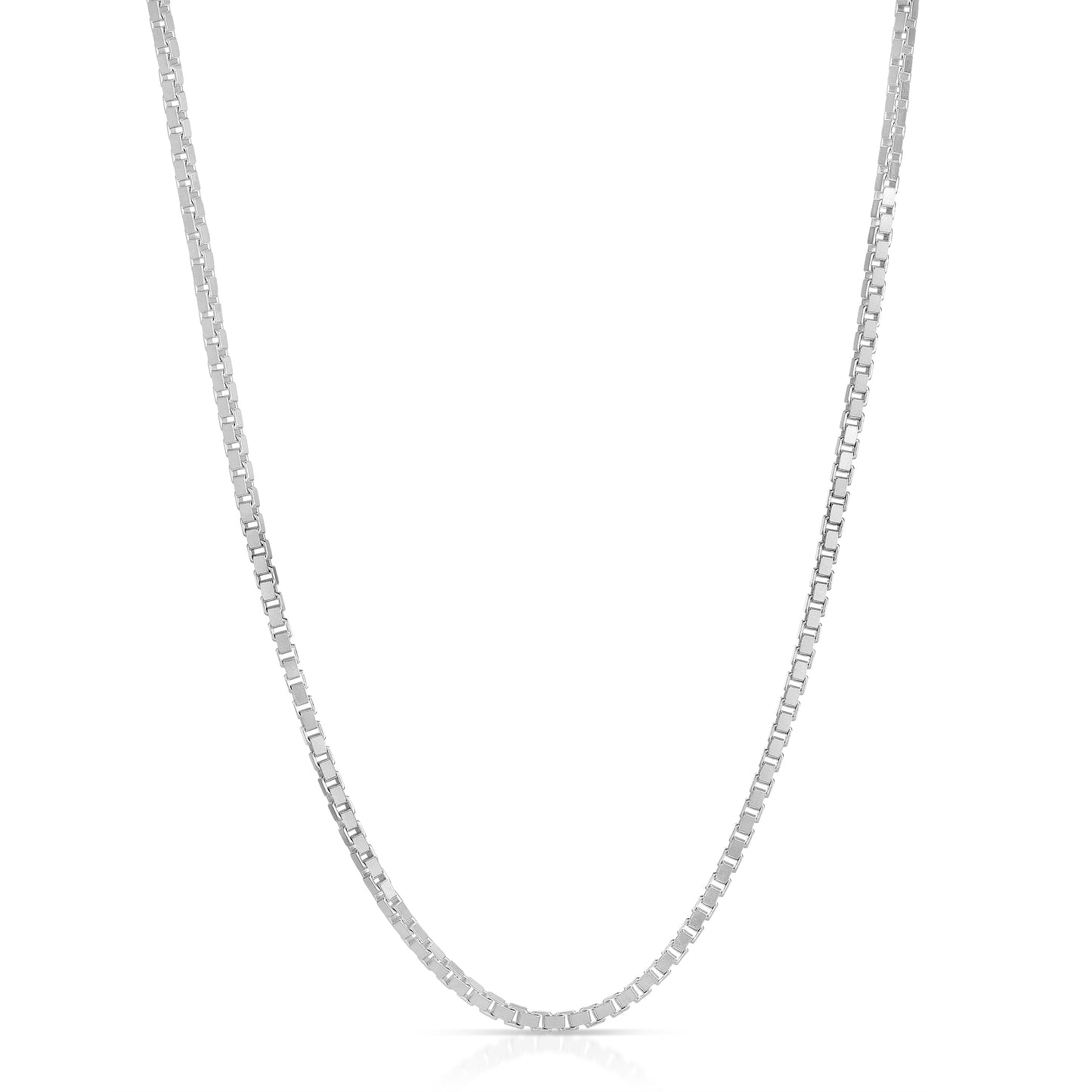 2mm sterling silver box chain necklace