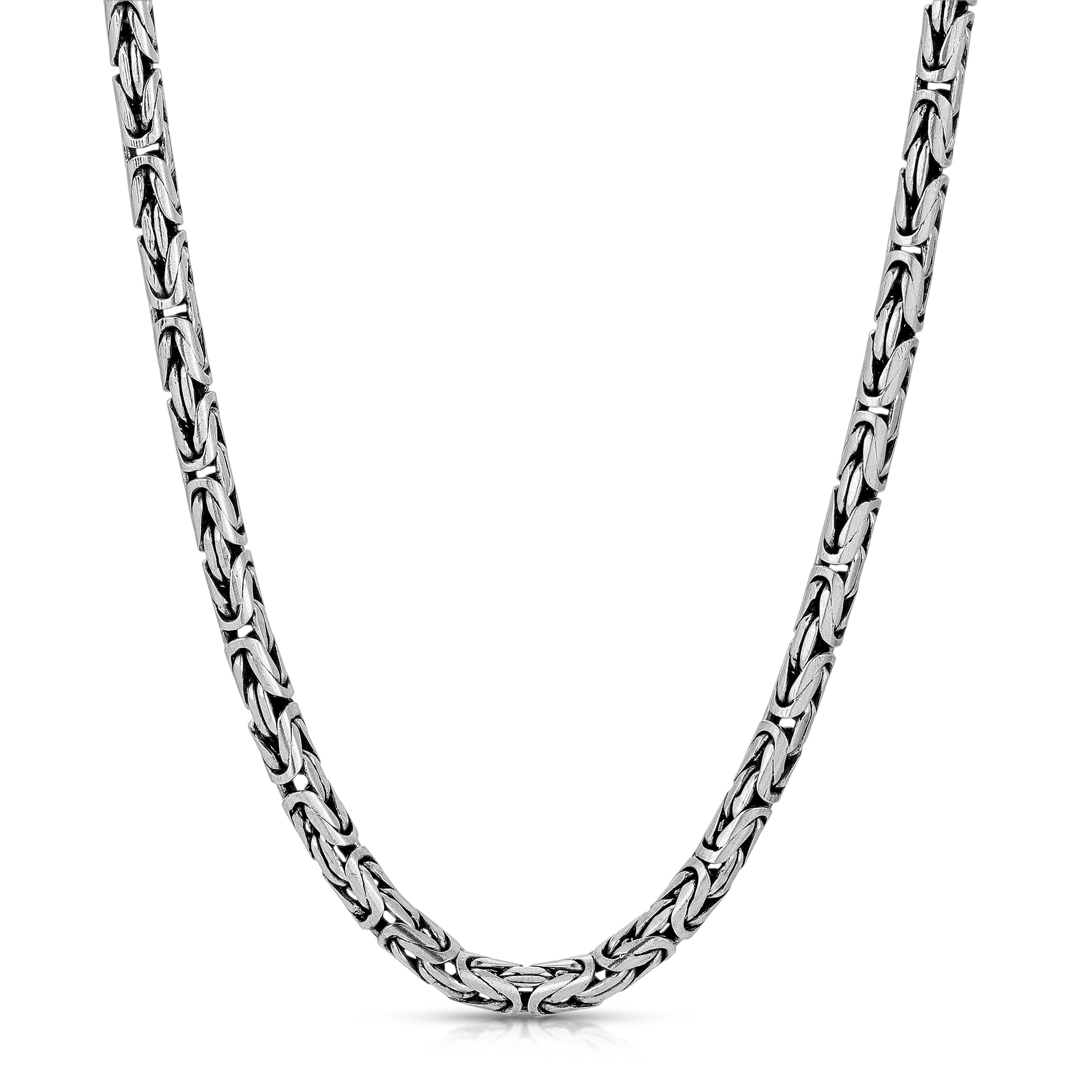 4mm Oxidized Byzantine Sterling Silver Chain