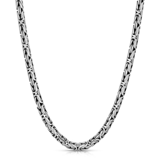 4mm Oxidized Byzantine Sterling Silver Chain