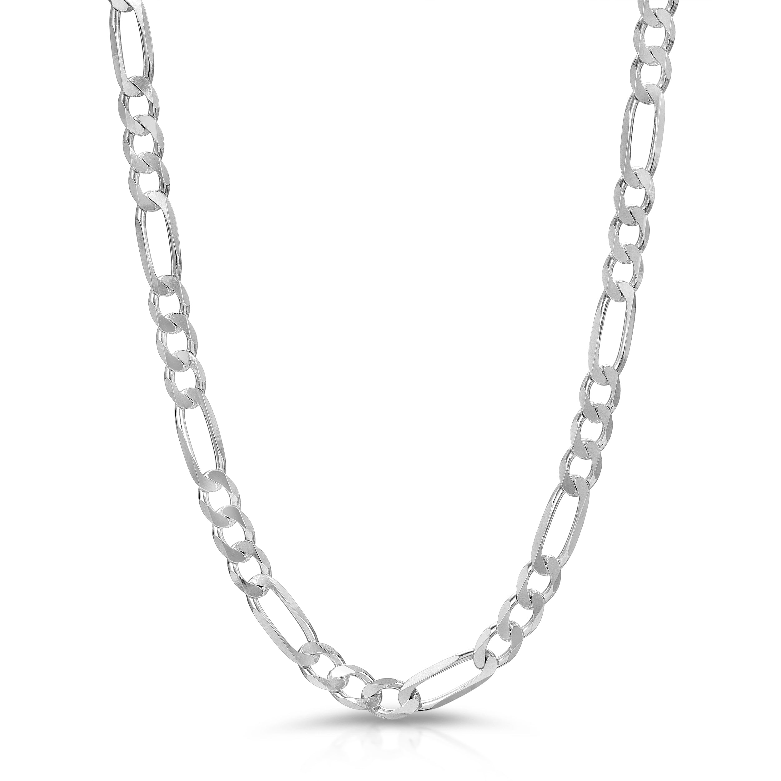 6.7mm Figaro Chain Sterling Silver - Luke Zion Jewelry – LZJ