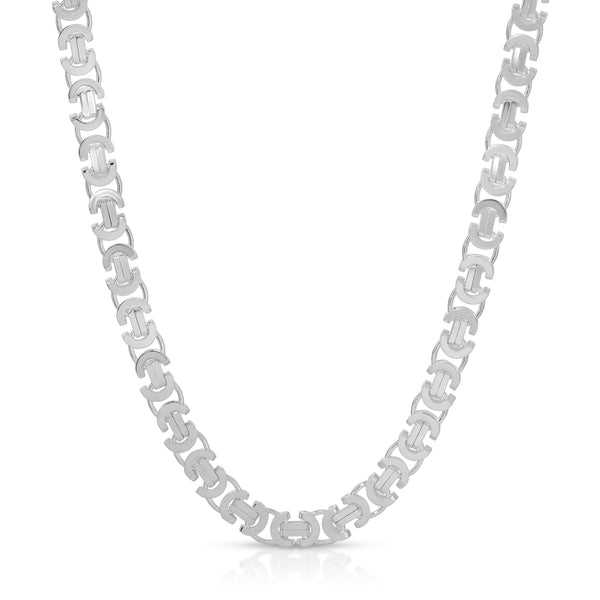 5mm Flat Byzantine Chain Sterling Silver - Luke Zion Jewelry – LZJ
