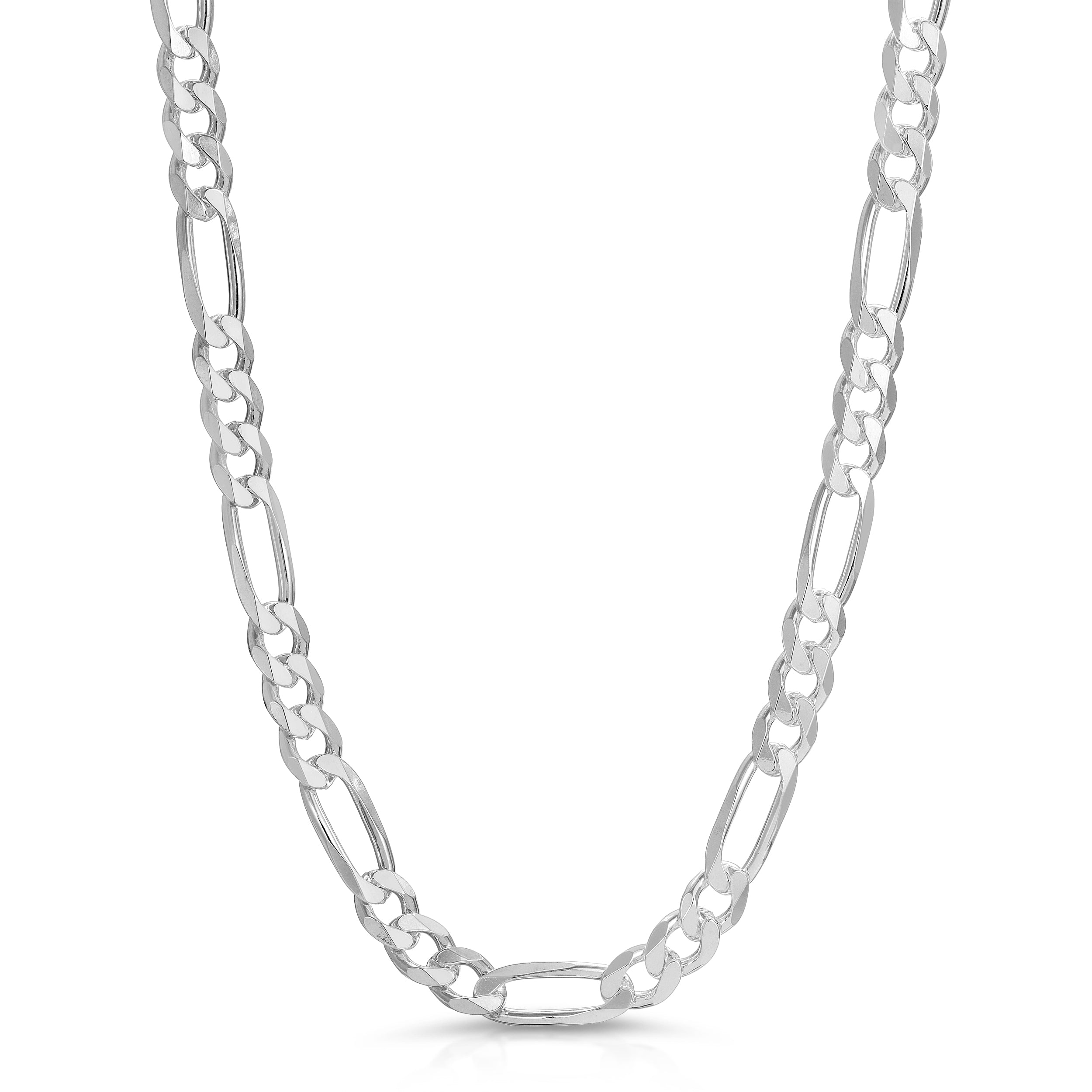 7.3mm Sterling silver 925 Figaro Chain 