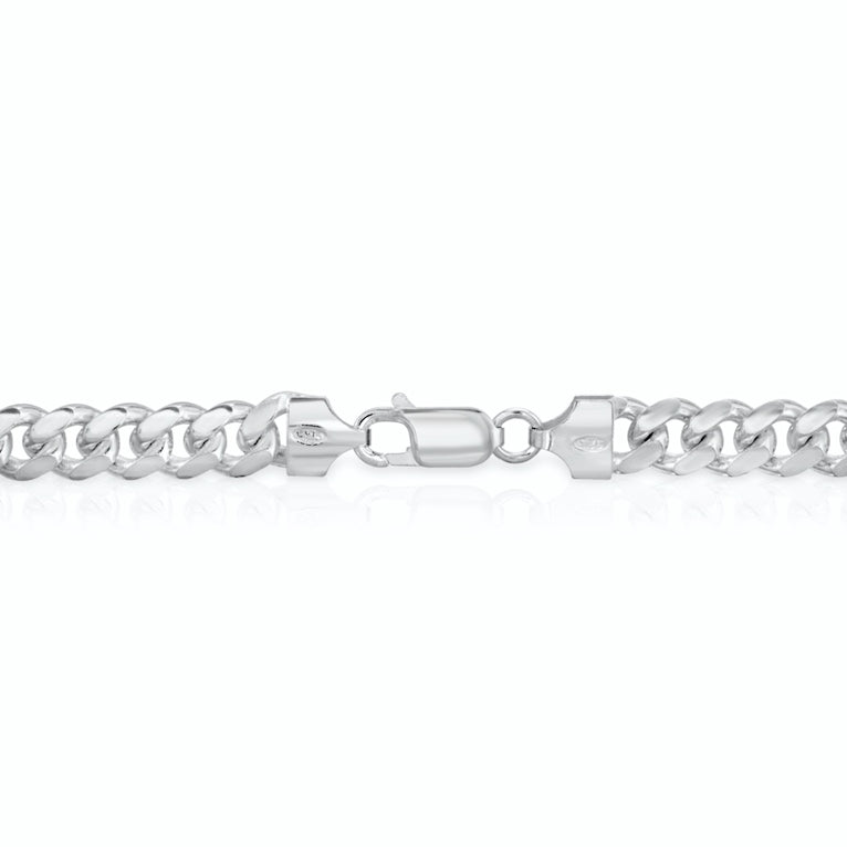 lobster clasp 7mm Sterling Silver Miami Cuban Link Chain