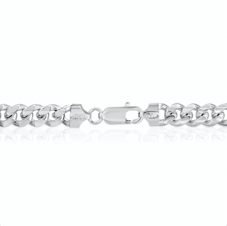 lobster clasp 8.5mm Sterling Silver Miami Cuban Link Chain