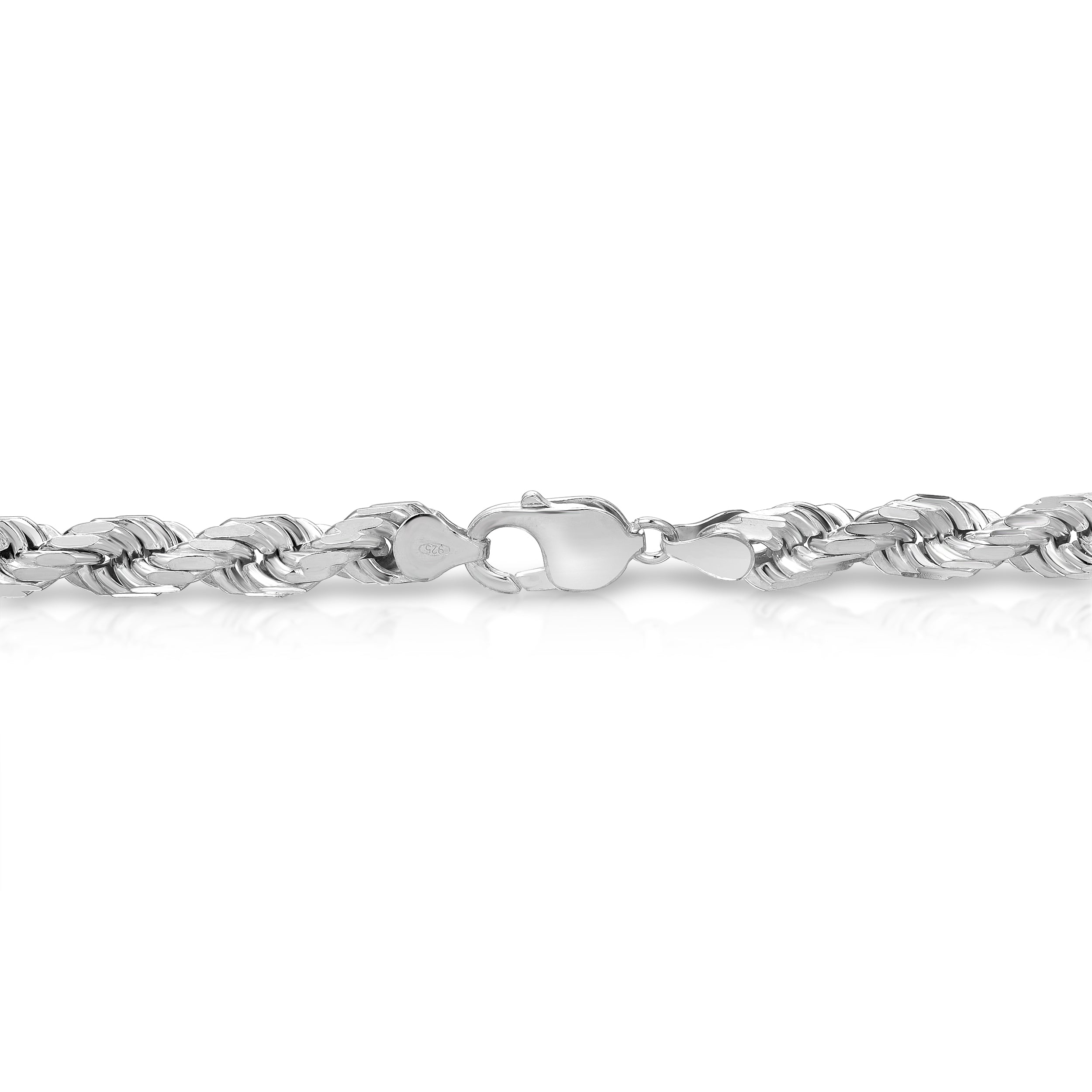 8mm Rope Chain Sterling Silver Diamond Cut - Luke Zion Jewelry – LZJ