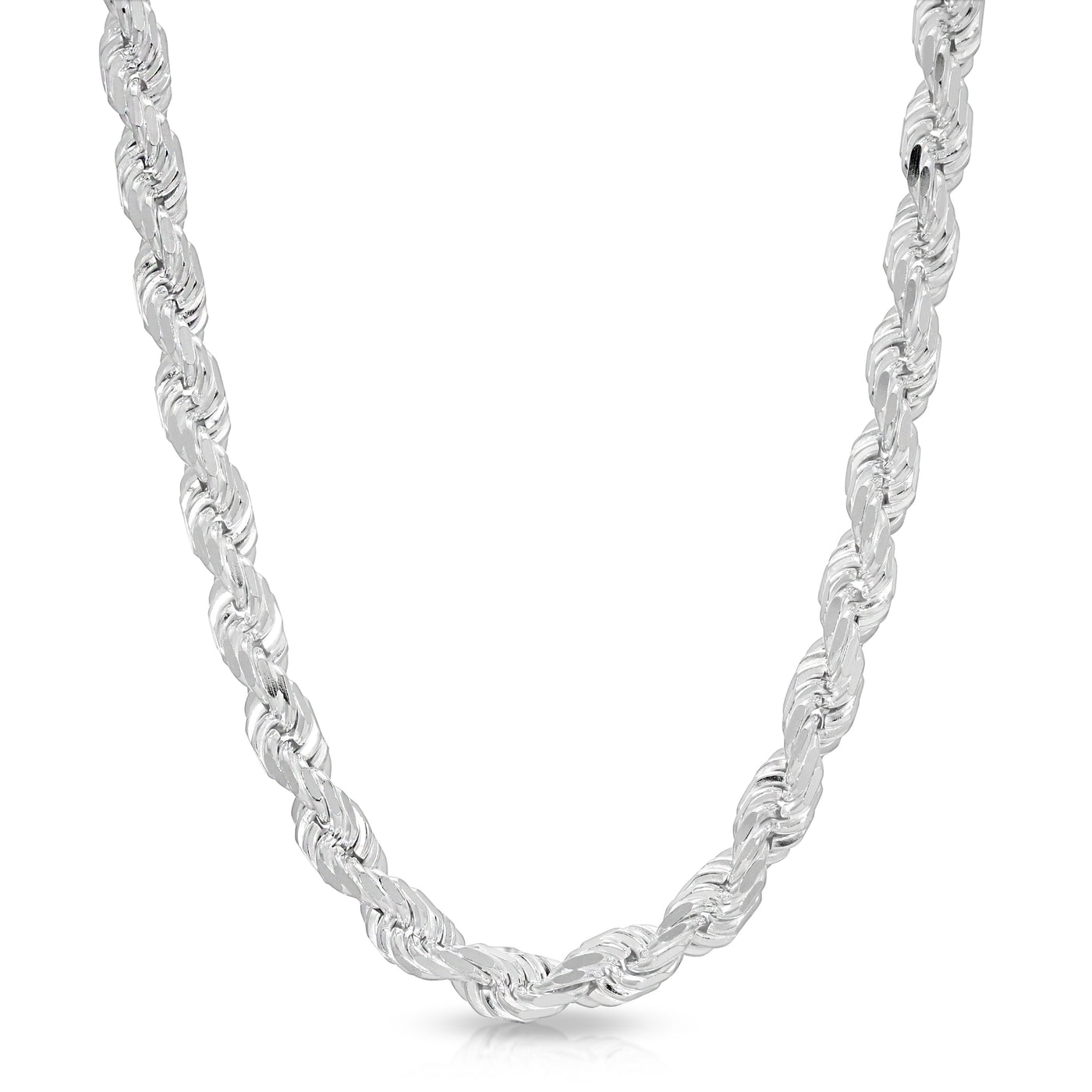 9mm Rope Chain Sterling Silver Diamond Cut - Luke Zion Jewelry