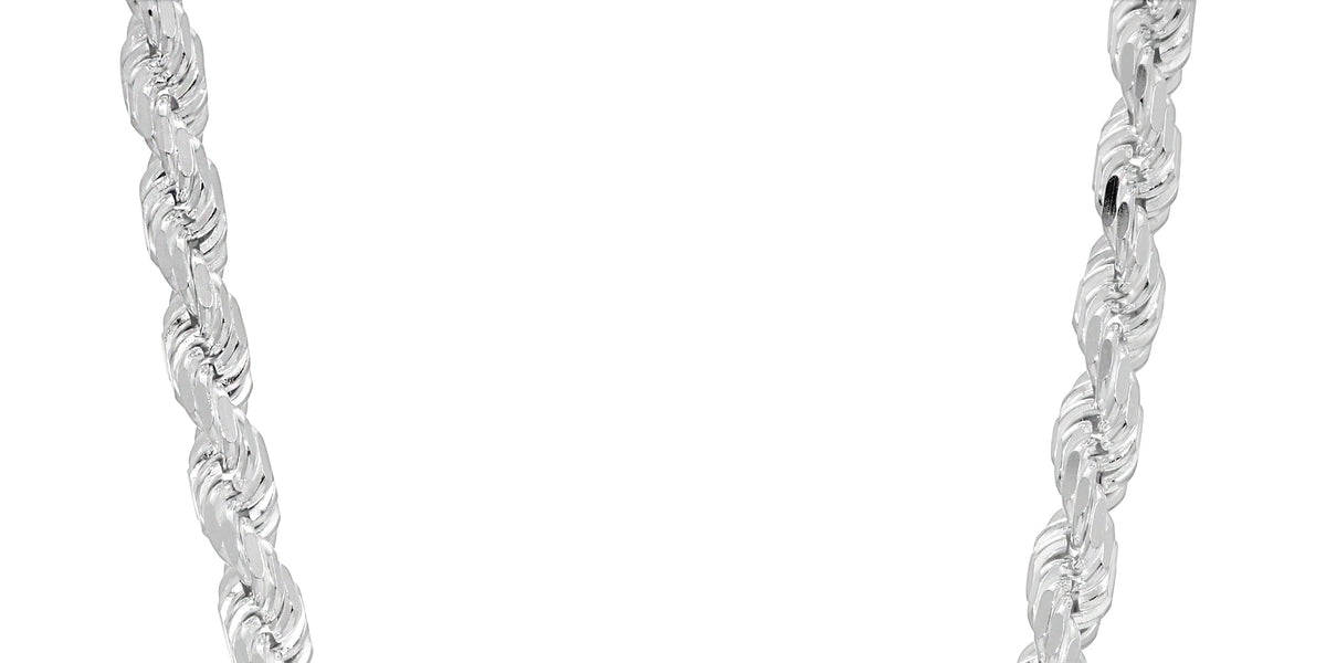 9mm Rope Chain Sterling Silver Diamond Cut Luke Zion Jewelry LZJ