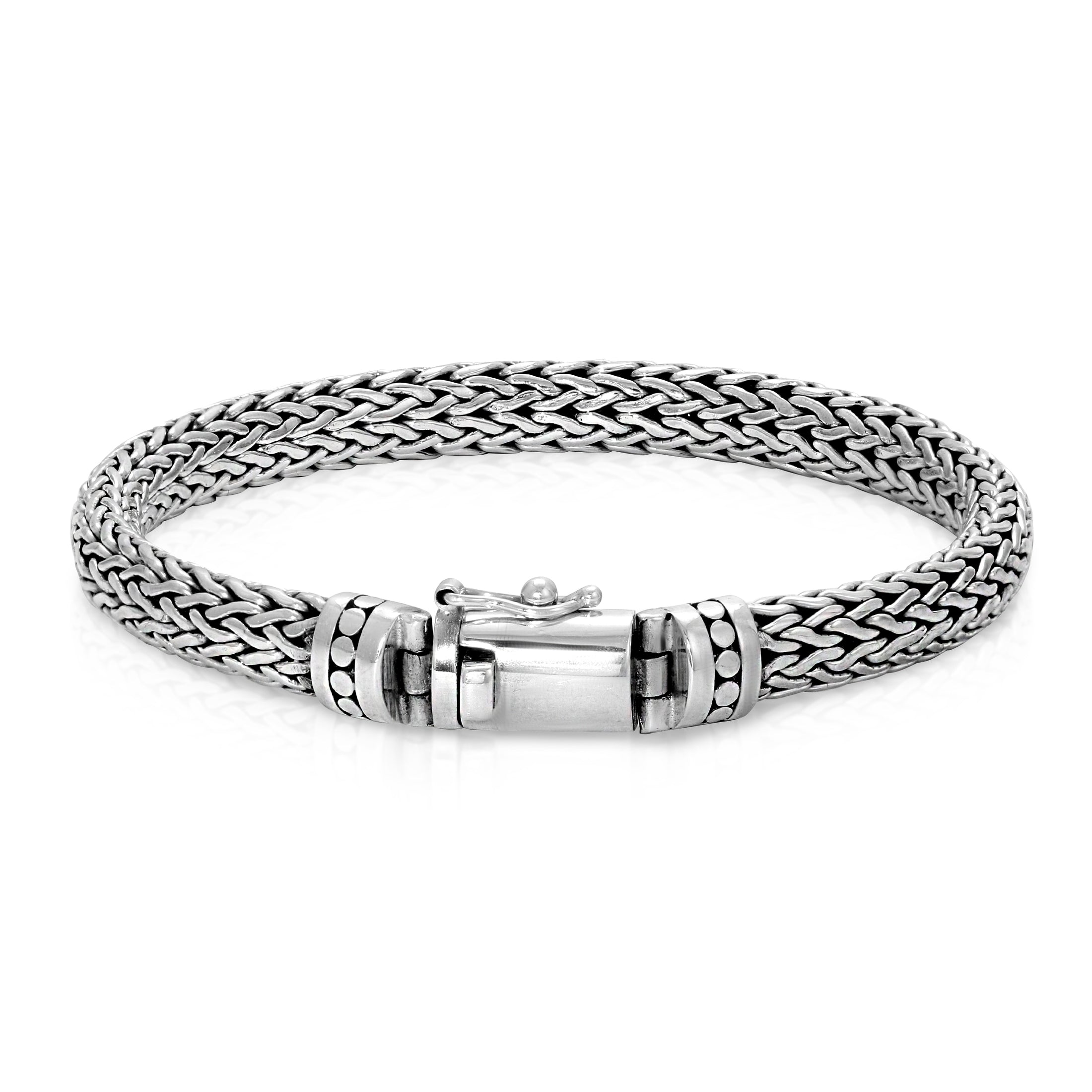 7mm Foxtail Sterling Silver Bracelet